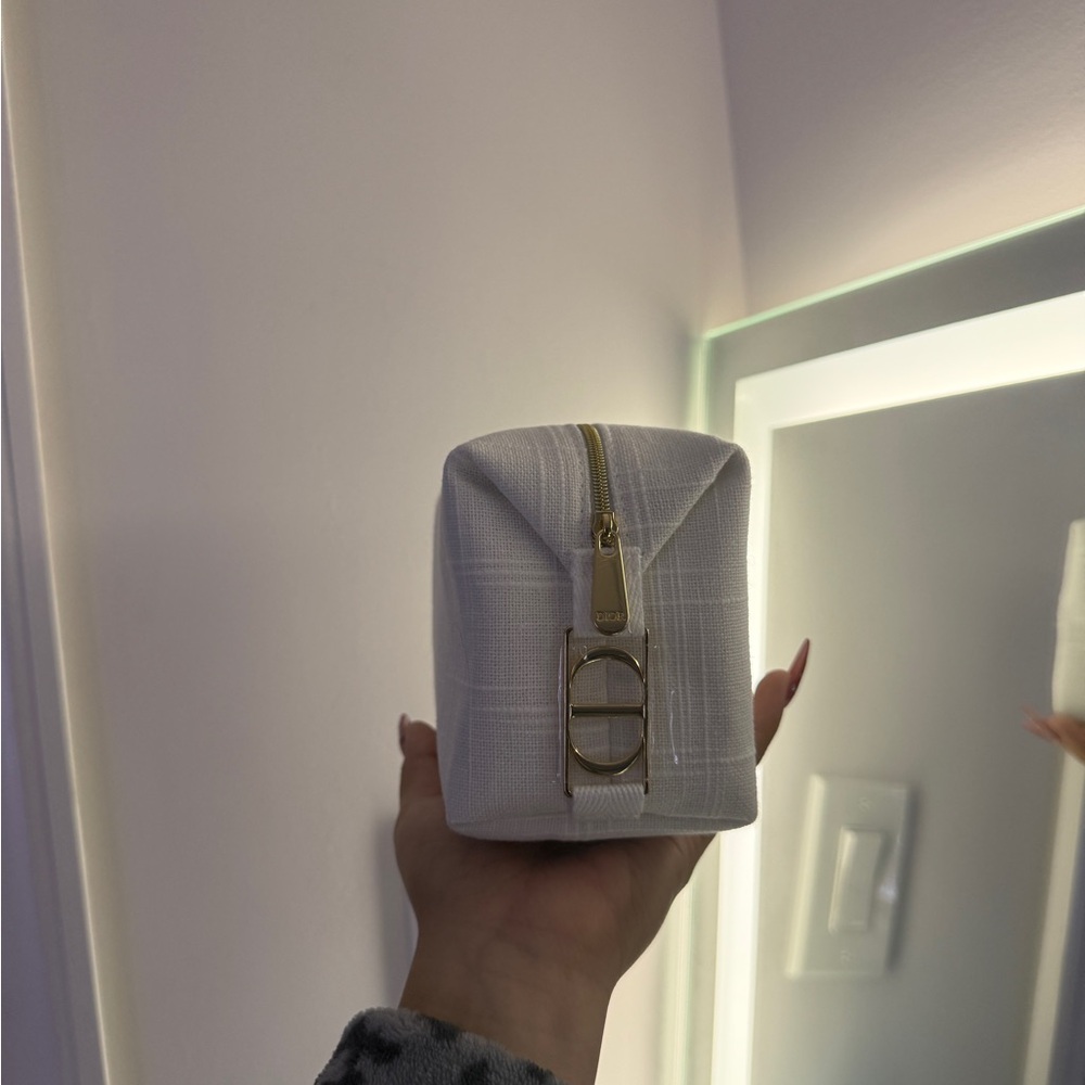 Dior White Trousse Pouch Box with Black Logo